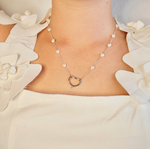 Colar CORAÇÃO + PÉROLA