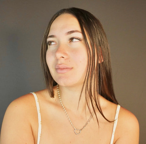 Colar CORAÇÃO + PÉROLA 2 EM 1